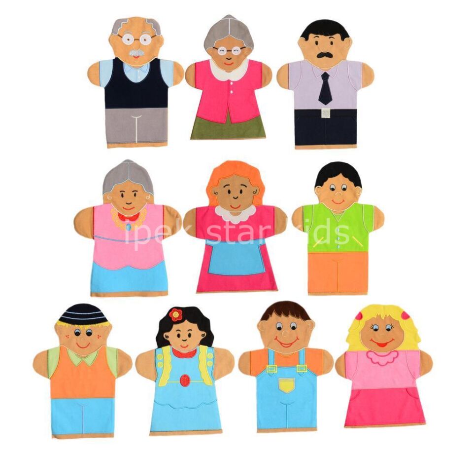 Aile El Kukla Seti 10’lu | Rol Oyunu ve Dil Geliştirici Oyuncak