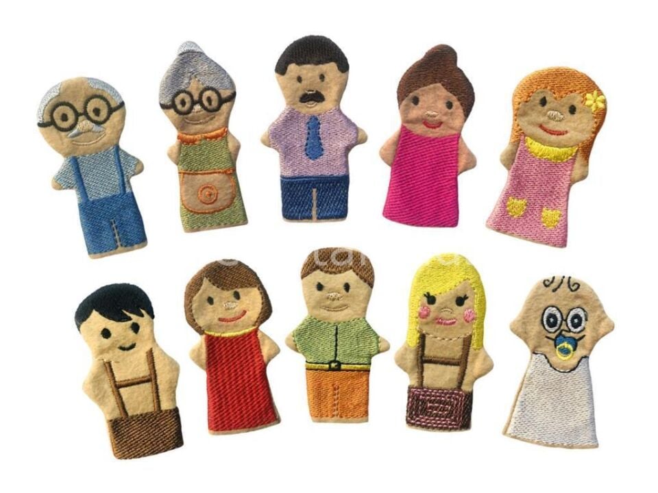 Aile – İnsanlar Parmak Kukla Seti 10’lu | Rol Oyunu ve Sosyal Gelişim Oyuncağı