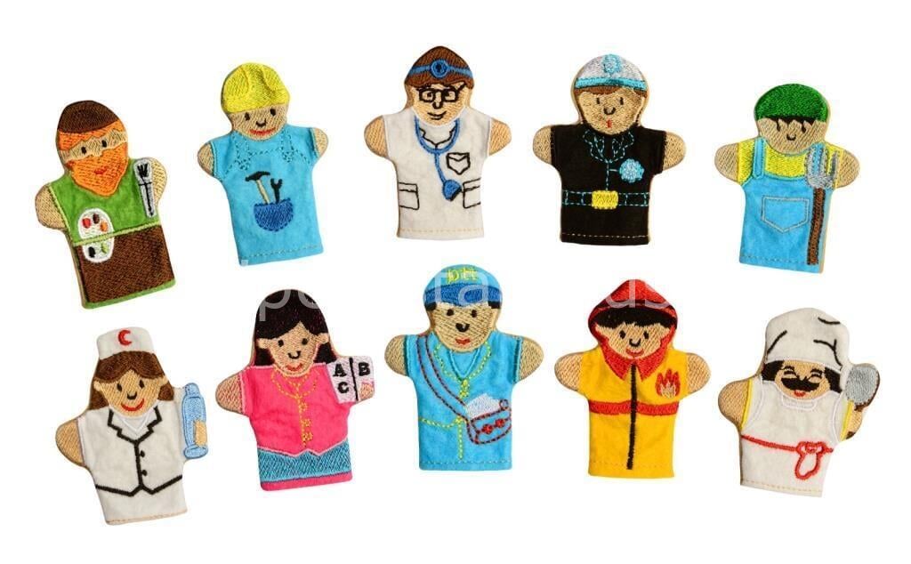 Meslekler Parmak Kukla Seti 10’lu | Rol Oyunu ve Sosyal Gelişim Oyuncağı