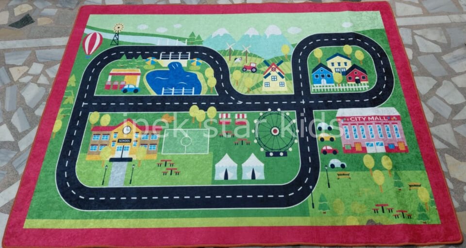 City Halı 140x190 cm | Şehir Temalı Eğitici Oyun Halısı