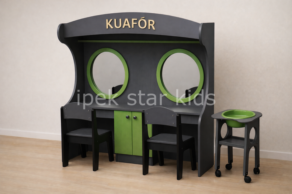 Kuaför Oyun Köşesi 140x140x45 cm Güzellik Köşesi | Çocuk Kuaför Salonu Oyun Ünitesi