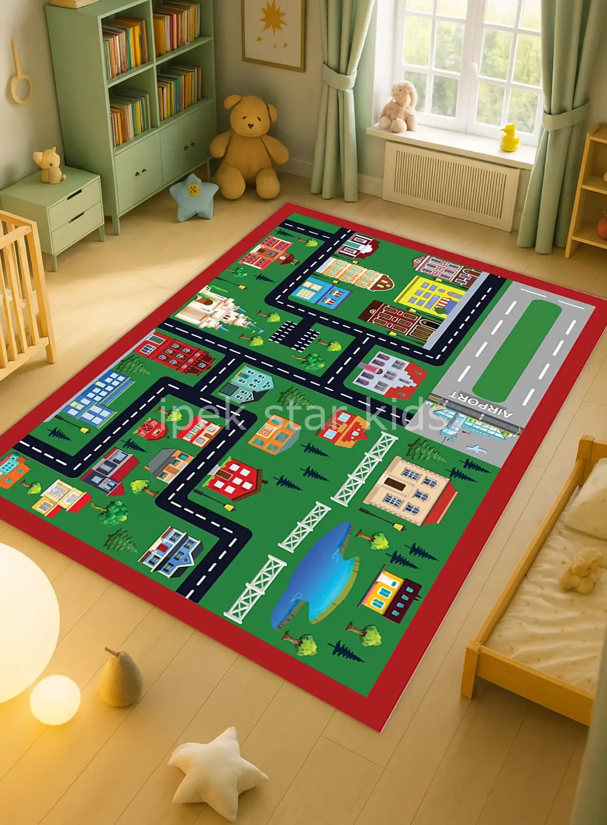 City Şehir Halı 200x290 cm | Kaydırmaz Taban Eğitici Oyun Halısı