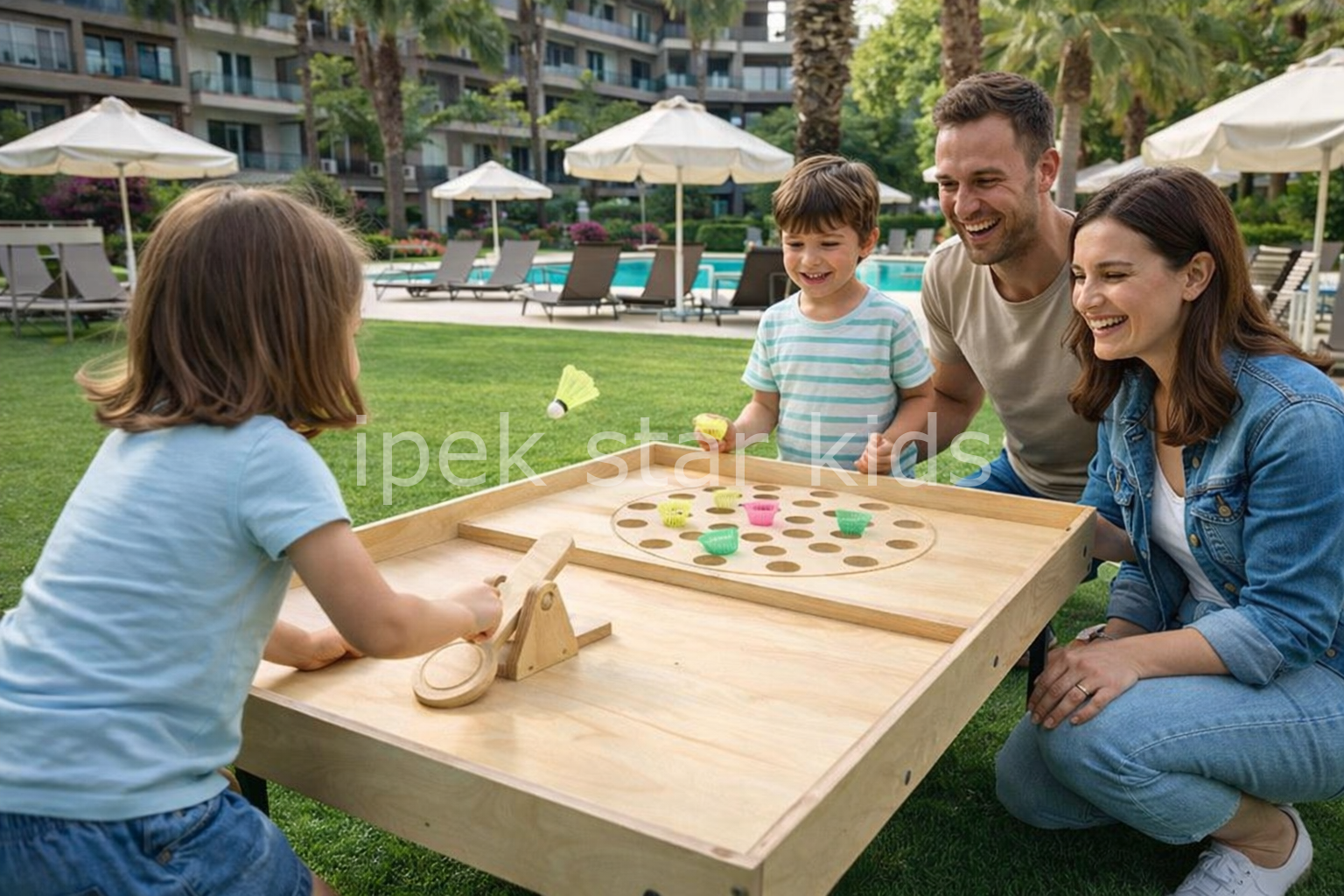 Ahşap badminton hedefi tuttur oyunu 120x80 cm