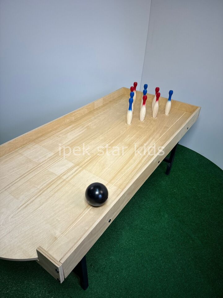 Ahşap Bovling Platformu 170×70 | Masa Bowling Oyunu