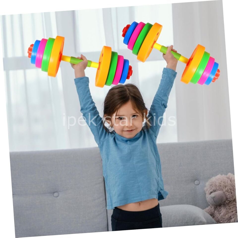 Çocuk Dambıl Dumbell Ağırlık Halter | Eğlenceli ve Güvenli Spor Oyunu 1 Adet (Küçük Boy)