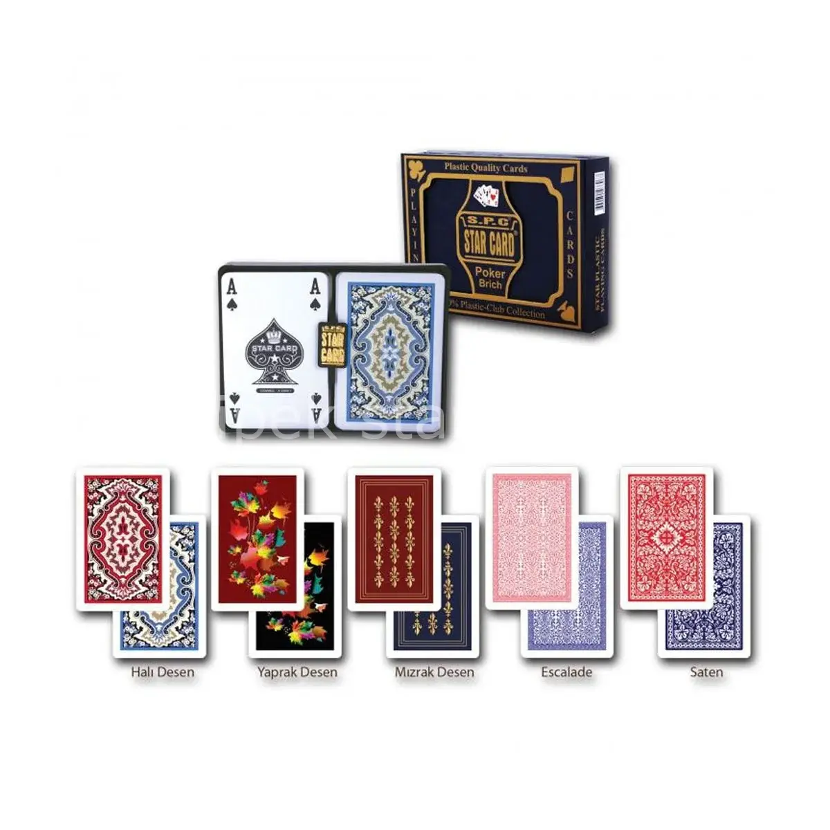 %100 PVC plastik poker iskambil kağıdı 57x89 mm yıkanabilir model
