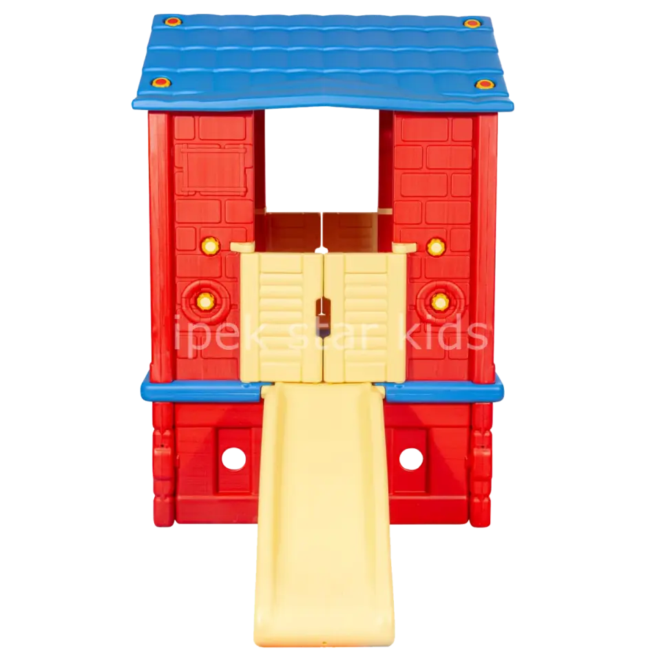 İki Kapılı Kaydıraklı Plastik Oyun Evi | Çocuk Bahçe ve İç Mekân Oyun Evi