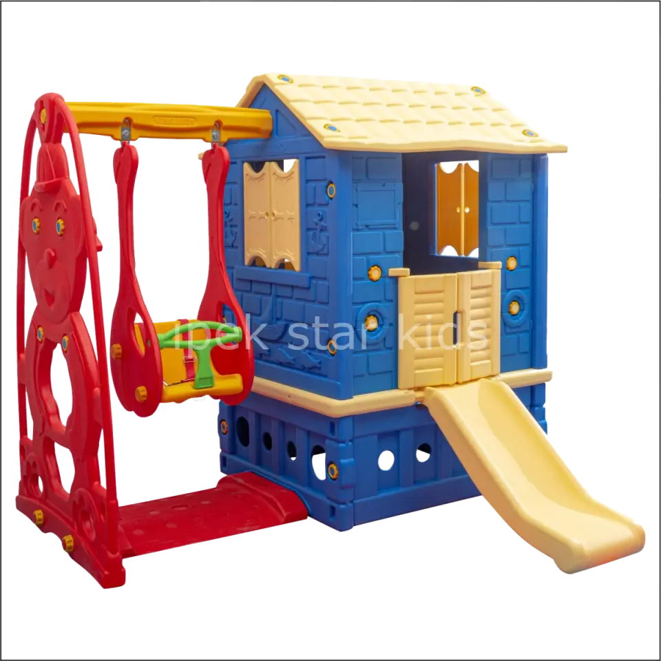 Kaydıraklı Salıncaklı Oyun Evi | Çocuklar İçin Bahçe ve İç Mekân Oyun Parkı