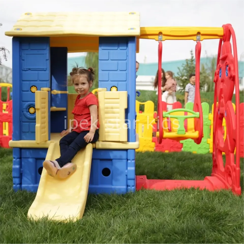 Kaydıraklı Salıncaklı Oyun Evi | Çocuklar İçin Bahçe ve İç Mekân Oyun Parkı