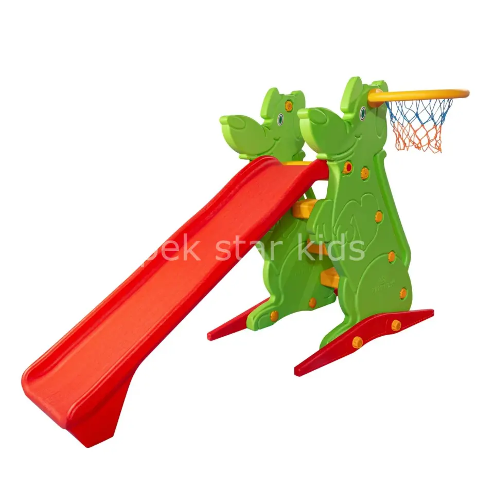 Potalı Plastik Kaydırak | Basket Potasılı Çocuk Kaydırak Seti