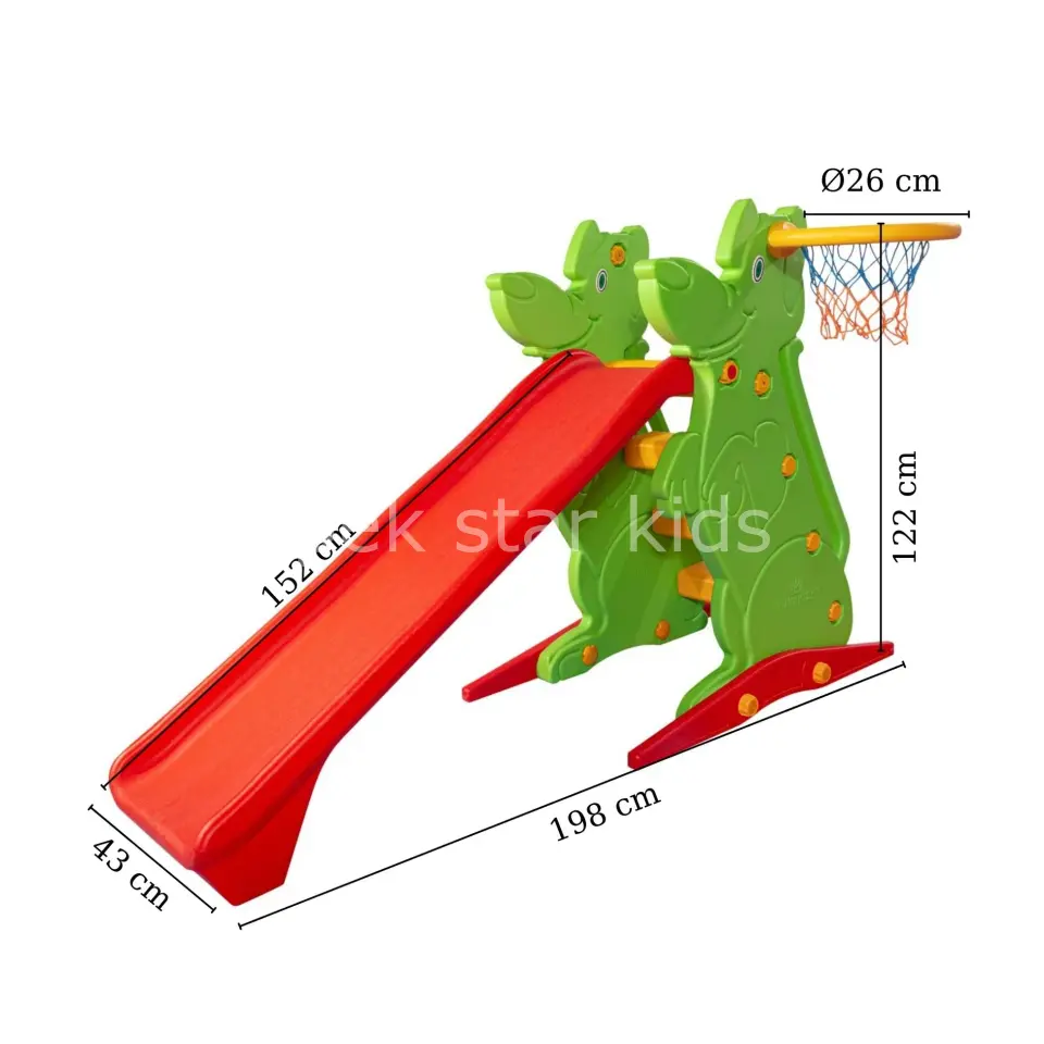 Potalı Plastik Kaydırak | Basket Potasılı Çocuk Kaydırak Seti