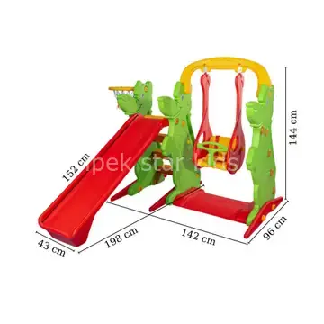 Anaokulu Kaydıraklı Salıncak Set A | Çocuk Oyun Parkı Seti
