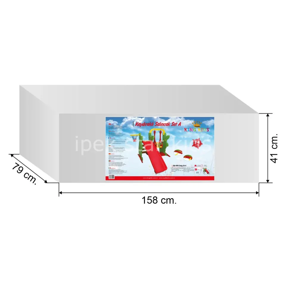 Anaokulu Kaydıraklı Salıncak Set A | Çocuk Oyun Parkı Seti