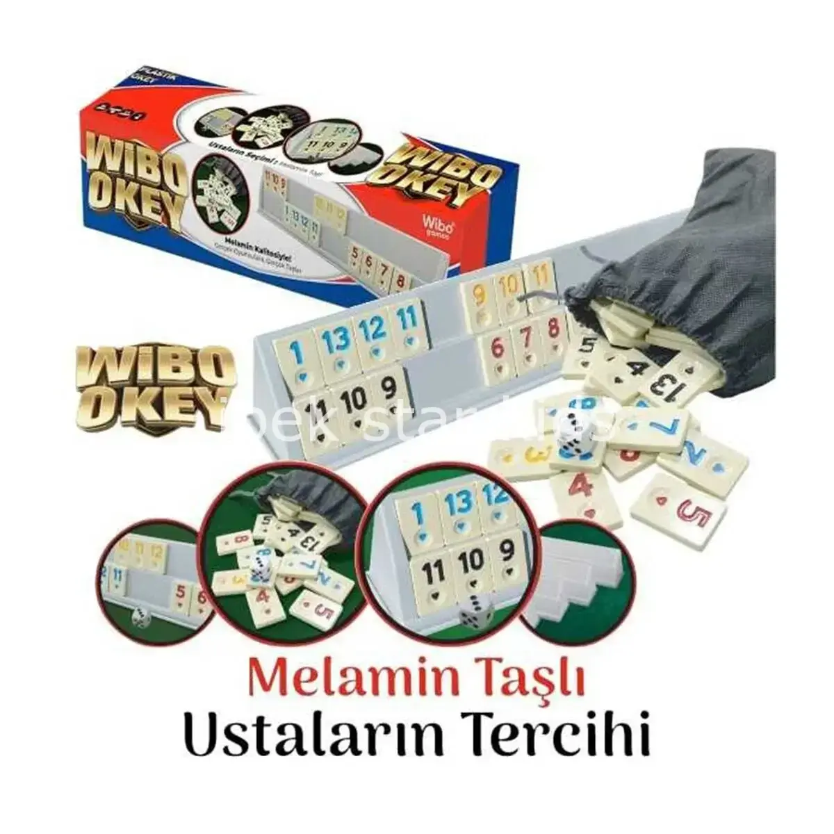 wibo plastik okey takımı gri ıstaka