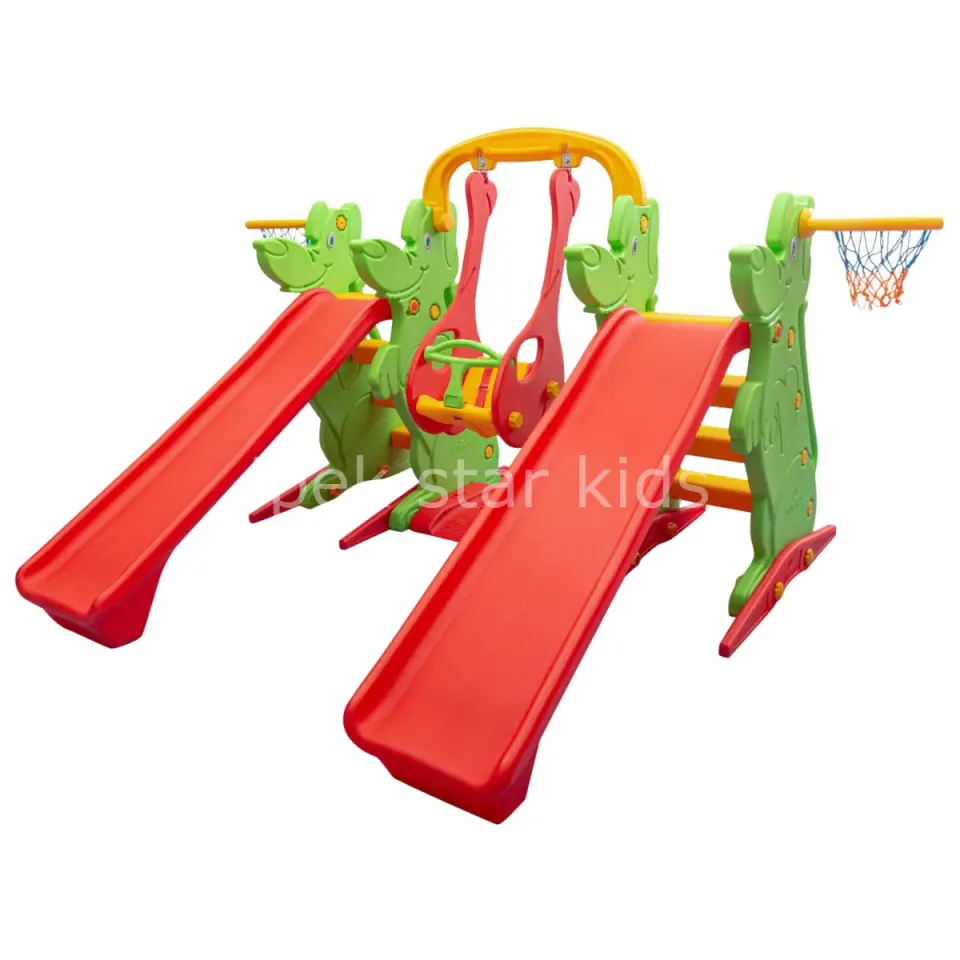 Anaokulu Kaydıraklı Salıncak Set C | 2 Kaydırak + 1 Salıncak Oyun Parkı