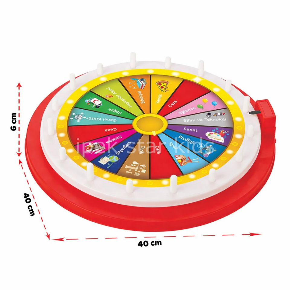40 cm eğitici çarkıfelek bilgi oyunu mini club ve animasyon yarışmaları için