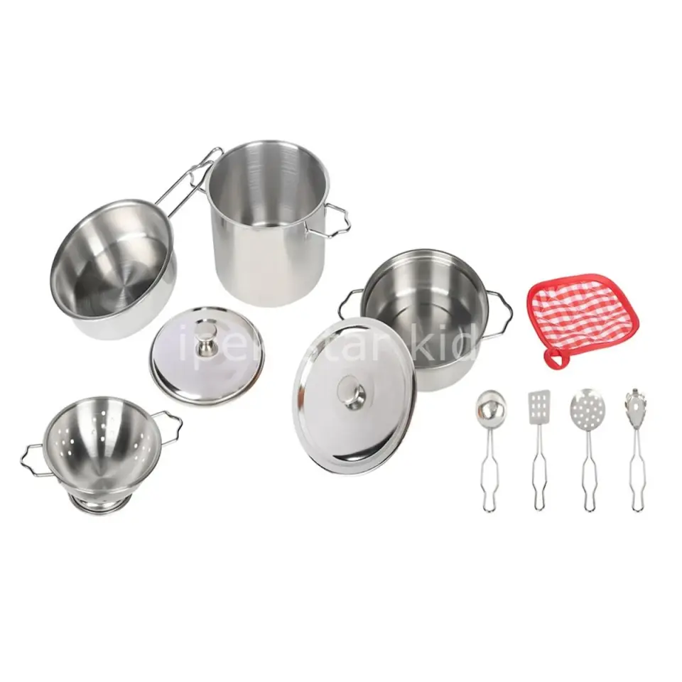 11 parça çocuk mutfak gereçleri seti eğitici evcilik oyuncağı