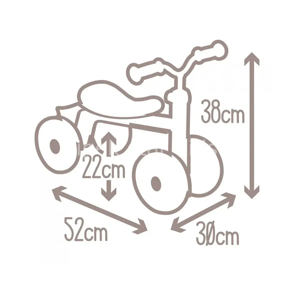 MiniGo  tekerlekli metal şaseli ilk sürüş denge arabası 52x30x38 cm