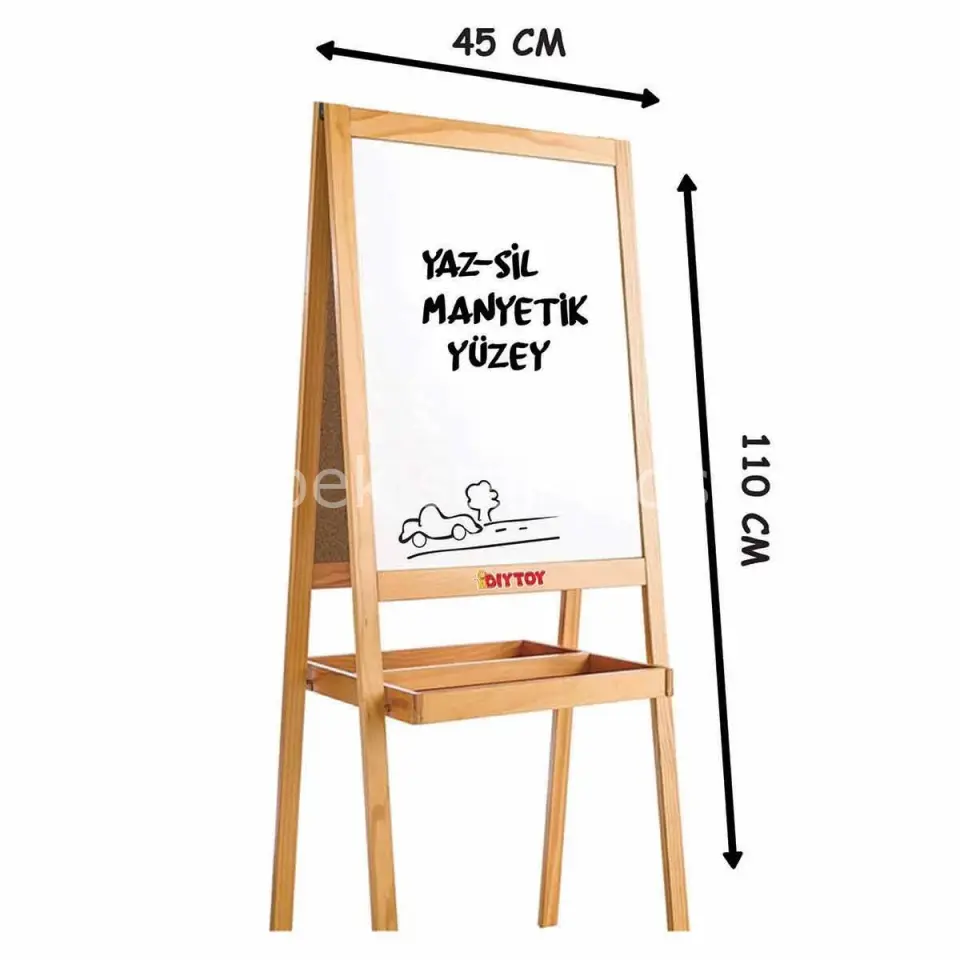 Anaokulu için ayaklı manyetik beyaz ve kara tahta modeli