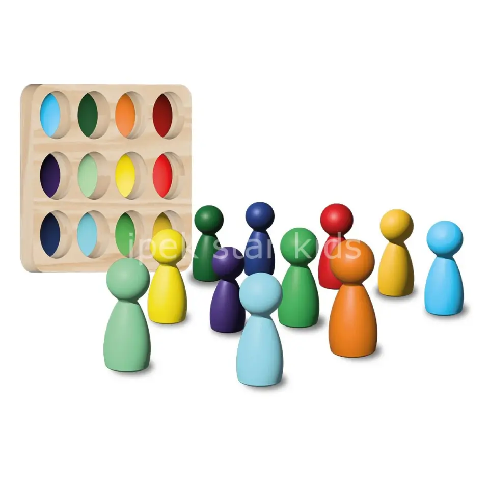 Waldorf 12li peg bebek renk eşleştirme oyuncağı