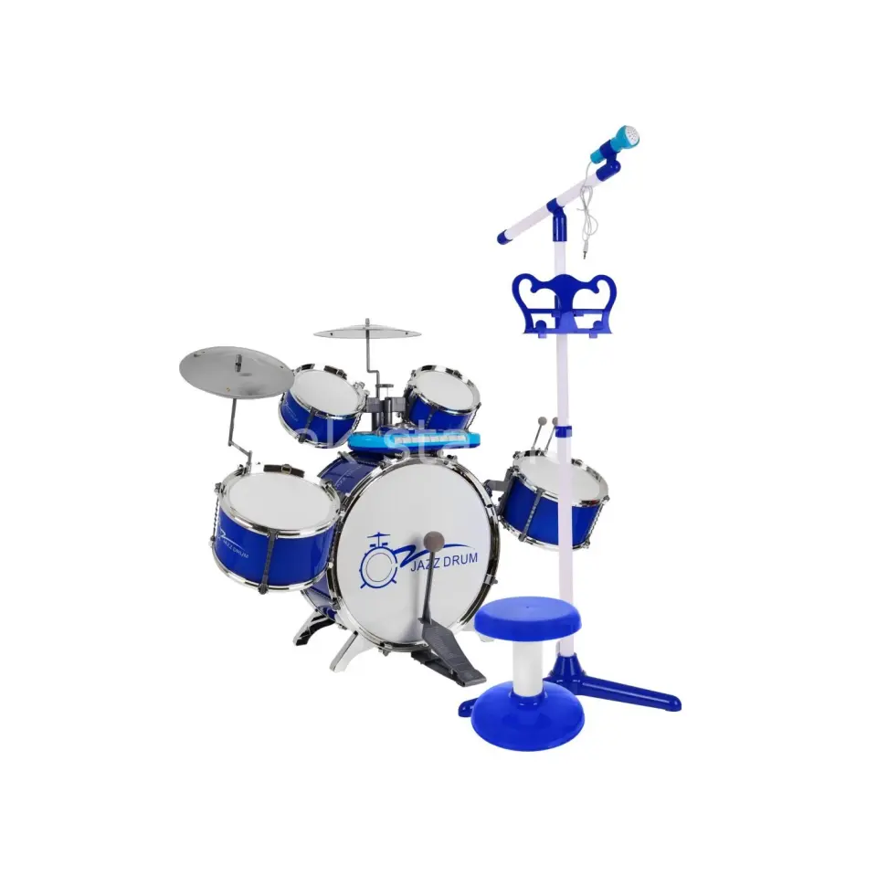 mavi karaoke özellikli oyuncak davul seti