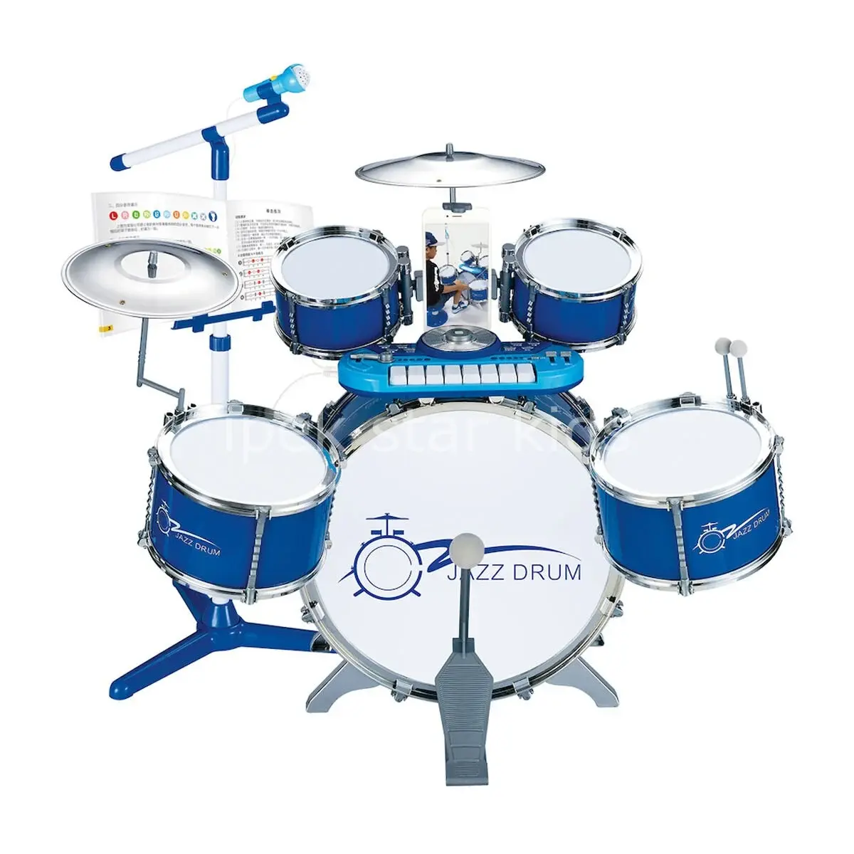 mikrofonlu dj elektronik çocuk bateri seti