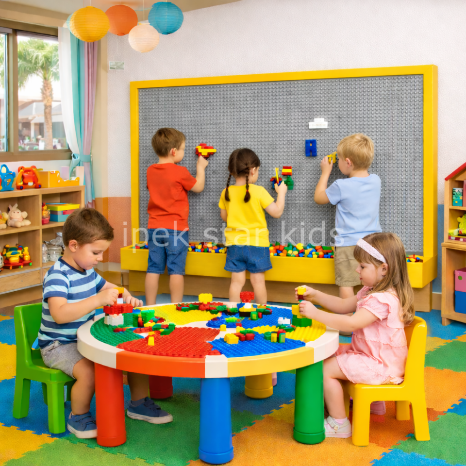 Çocuk Lego Duvar Paneli – Anaokulu ve Mini Club Yapı Oyunu