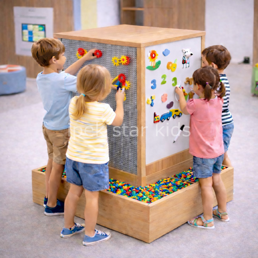 Anaokulu için 4 yüzeyli çocuk aktivite küpü