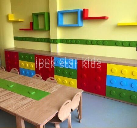 İstanbul Zeytinburnu anaokulu sınıf tasarımı lego konsept dolap sistemi İpek Star Kids