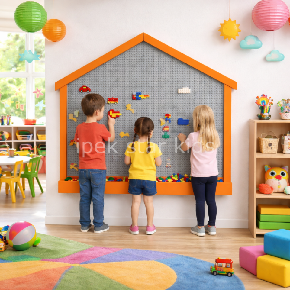 Yapı Blok Oyun Duvarı – Çocuk Aktivite Paneli 135x135 cm