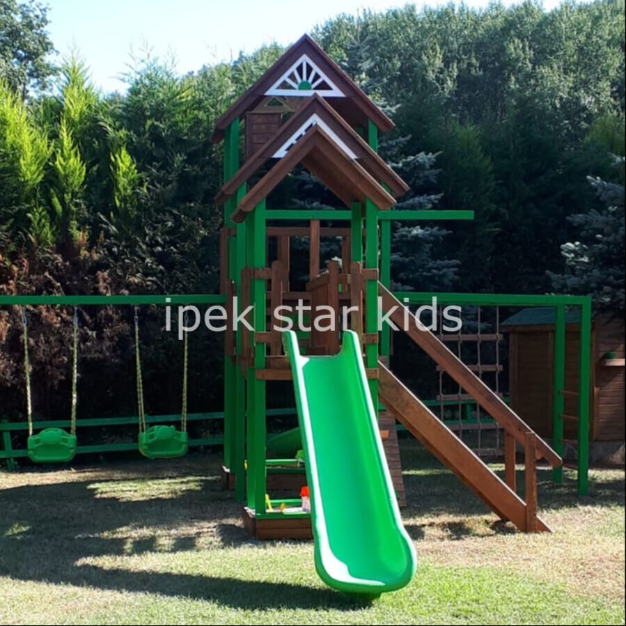 Şile  ahşap kuleli kaydıraklı çocuk oyun parkı  3️⃣