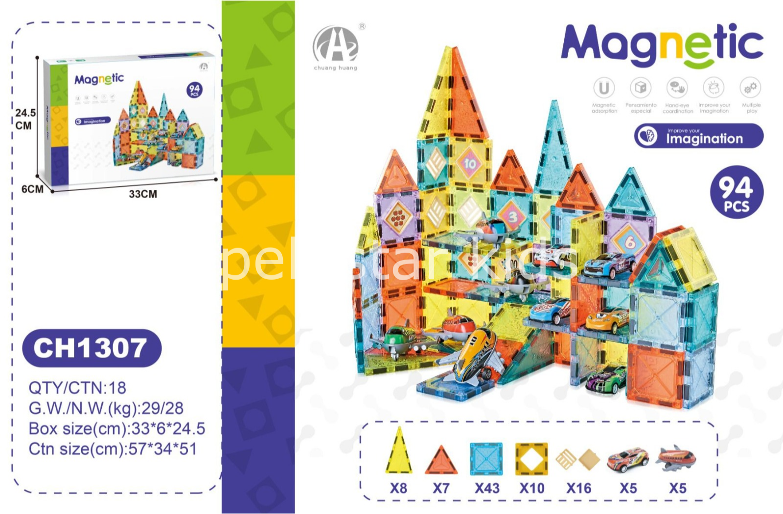 manyetik bloklar 94 parça