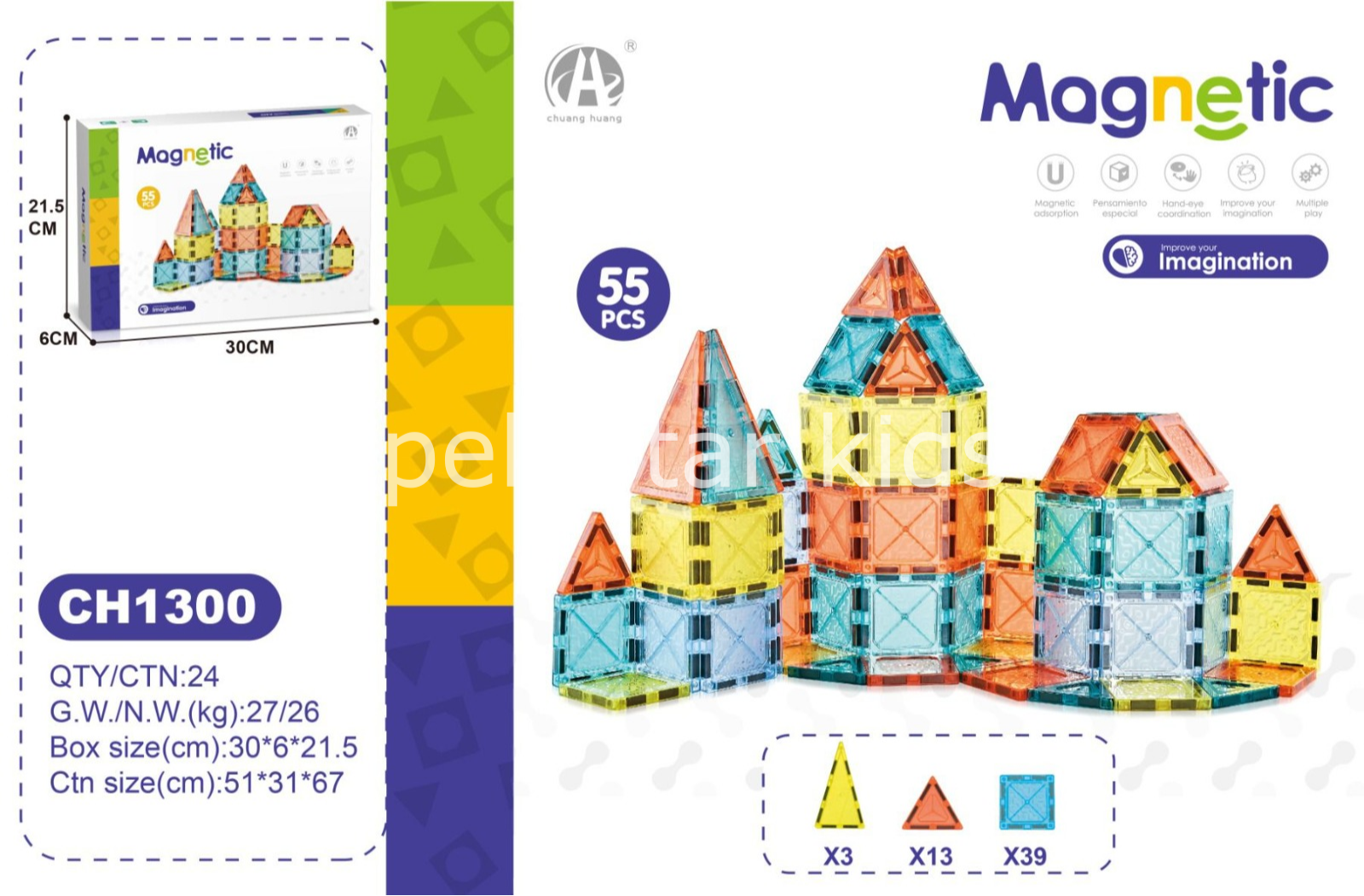 manyetik bloklar 55 parça