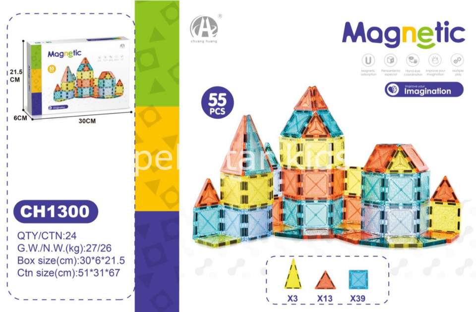 manyetik bloklar 55 parça